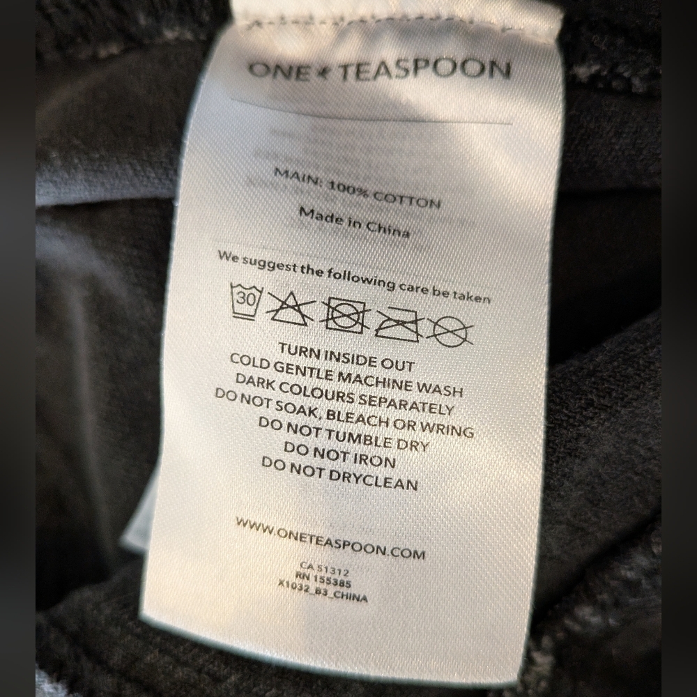 One Teaspoon X Free People Chain Midi Skirt Black Grunge Gothic Biker Size 25 - Picture 16 of 16